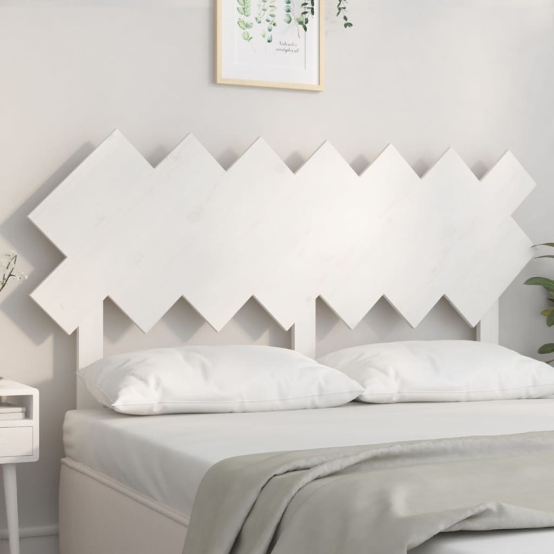 Testiera per Letto Bianca 141x3x80,5 cm Legno Massello di Pino Testiera per Letto Bianca 141x3x80,5 cm Legno Massello di Pino