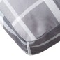 vidaXL Cuscino per Pallet Grigio a Quadri in Tessuto