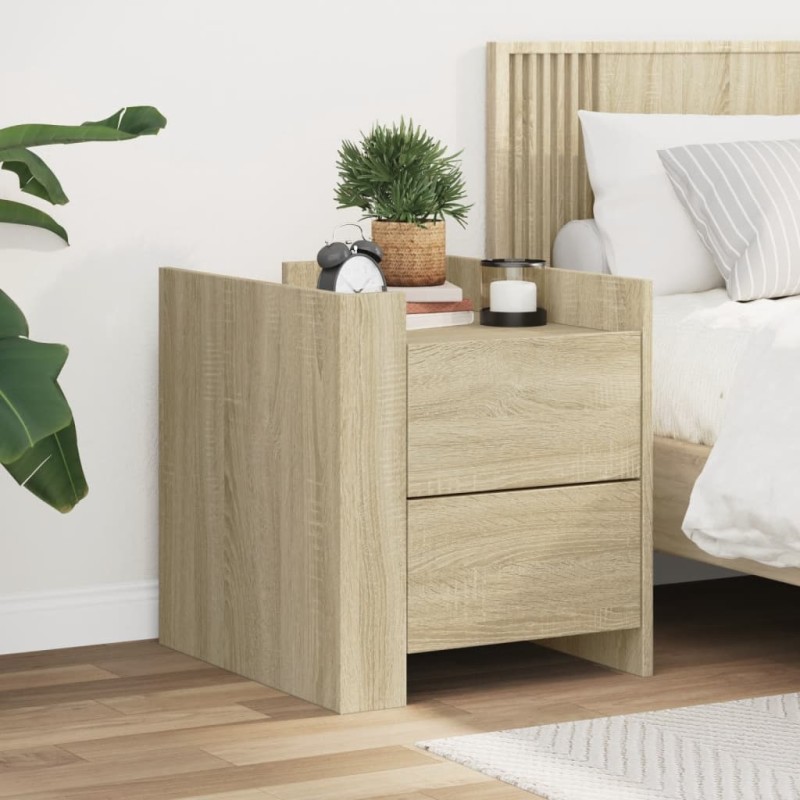 vidaXL Comodino Rovere Sonoma 45x50x50 cm in Legno Multistrato