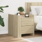 vidaXL Comodino Rovere Sonoma 45x50x50 cm in Legno Multistrato