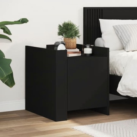 vidaXL Comodino Nero 45x50x50 cm in Legno Multistrato