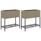 vidaXL Fioriere Giardino con Ripiani 2pz Grigie 70x28x70cm Polyrattan