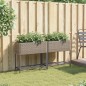 vidaXL Fioriere Giardino con Ripiani 2pz Grigie 70x28x70cm Polyrattan