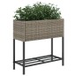 vidaXL Fioriere Giardino con Ripiani 2pz Grigie 70x28x70cm Polyrattan