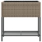vidaXL Fioriere Giardino con Ripiani 2pz Grigie 70x28x70cm Polyrattan