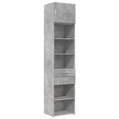 vidaXL Mobile Sottile Grigio Cemento 50x42,5x225 cm in Truciolato