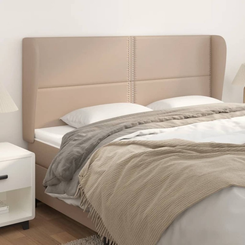 vidaXL Testiera ad Orecchio Cappuccino 203x23x118/128 cm in Similpelle vidaXL Testiera ad Orecchio Cappuccino 203x23x118/128 cm in Similpelle