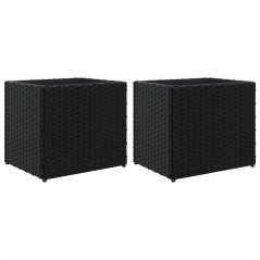 vidaXL Fioriere da Giardino 2 pz Nere 36x30x32 cm in Polyrattan