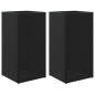 vidaXL Fioriere da Giardino 2 pz Nere 40x40x80 cm in Polyrattan