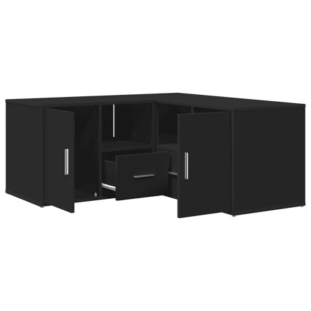 vidaXL Mobile Angolare Nero 160x40x45 cm in Truciolato