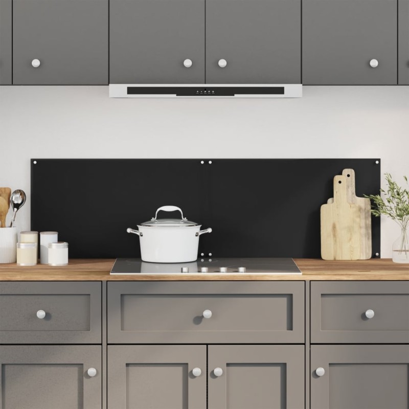 vidaXL Paraschizzi per Cucina 2 pz Neri 70x50 cm in Vetro Temperato