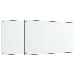 vidaXL Paraschizzi per Cucina 2 pz Trasparente 70x40cm Vetro Temperato