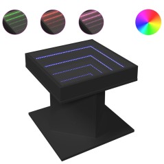 vidaXL Tavolino Salotto con LED Nero 50x50x45 cm Legno Multistrato