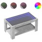 vidaXL Tavolino Salotto con LED Grigio Cemento 93x53x45 cm Multistrato