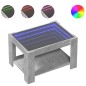 vidaXL Tavolino Salotto con LED Grigio Cemento 73x53x45 cm Multistrato vidaXL Tavolino Salotto con LED Grigio Cemento 73x53x45 cm Multistrato