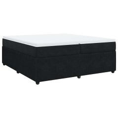 vidaXL Giroletto a Molle con Materasso Nero 200x200 cm in Velluto