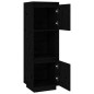 Credenza Nera 38x35x117 cm in Legno Massello di Pino Credenza Nera 38x35x117 cm in Legno Massello di Pino