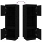Credenza Nera 38x35x117 cm in Legno Massello di Pino Credenza Nera 38x35x117 cm in Legno Massello di Pino