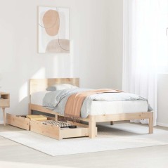 vidaXL Giroletto con Cassetti 90x200 cm in Legno Massello di Pino