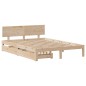 vidaXL Giroletto con Cassetti 140x200 cm in Legno Massello di Pino vidaXL Giroletto con Cassetti 140x200 cm in Legno Massello di Pino
