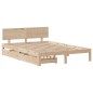 vidaXL Giroletto con Cassetti 150x200 cm in Legno Massello di Pino vidaXL Giroletto con Cassetti 150x200 cm in Legno Massello di Pino