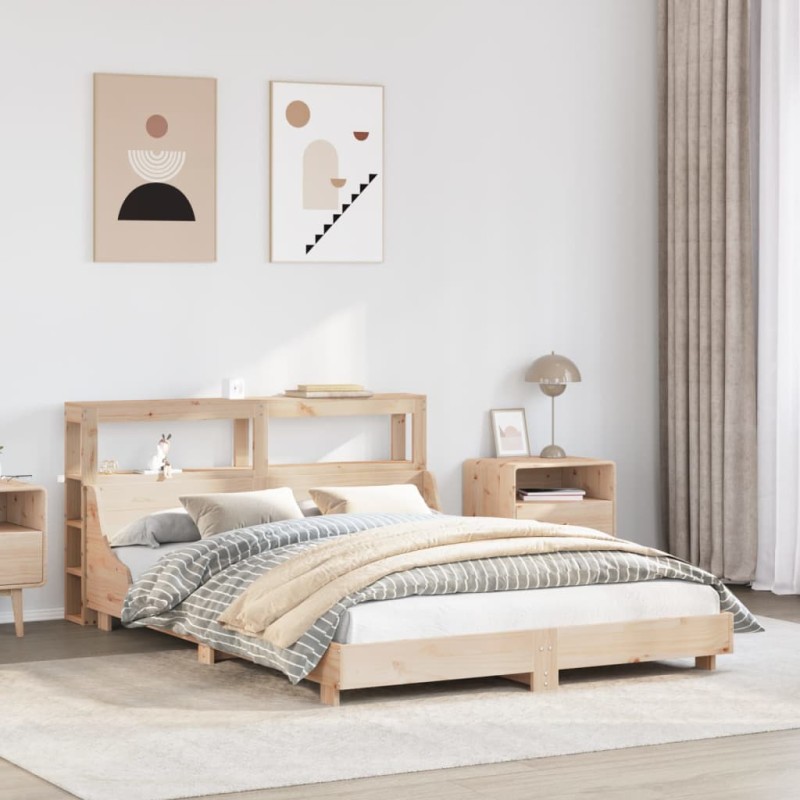 vidaXL Letto senza Materasso 140x190 cm in Legno Massello di Pino vidaXL Letto senza Materasso 140x190 cm in Legno Massello di Pino