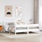 vidaXL Giroletto senza Materasso Bianco 200x200 cm Legno Massello Pino vidaXL Giroletto senza Materasso Bianco 200x200 cm Legno Massello Pino
