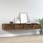 Mobili Pensili 2 pz Marrone Rovere 68x30x20cm Legno Multistrato Mobili Pensili 2 pz Marrone Rovere 68x30x20cm Legno Multistrato