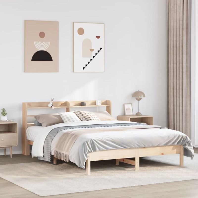 vidaXL Letto senza Materasso 150x200 cm in Legno Massello di Pino vidaXL Letto senza Materasso 150x200 cm in Legno Massello di Pino