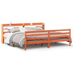 vidaXL Letto senza Materasso Marrone Cera 200x200 cm in Legno di Pino
