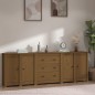 Credenza Miele 230x35x80 cm in Legno Massello di Pino Credenza Miele 230x35x80 cm in Legno Massello di Pino