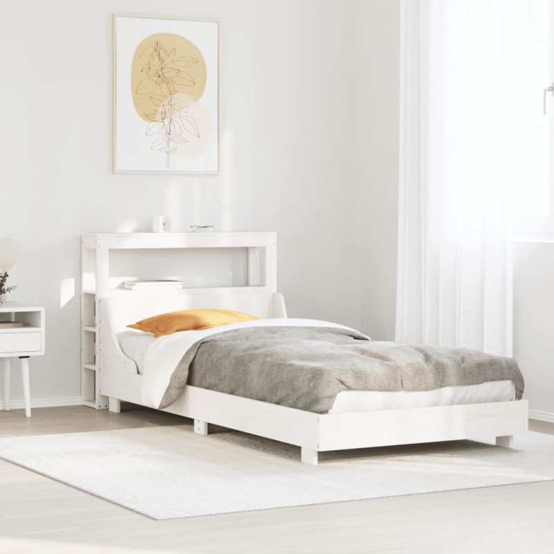vidaXL Letto senza Materasso Bianco 90x200 cm Legno Massello di Pino vidaXL Letto senza Materasso Bianco 90x200 cm Legno Massello di Pino