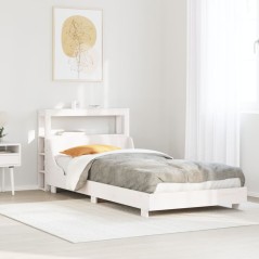 vidaXL Letto senza Materasso Bianco 75x190 in Legno Massello di Pino