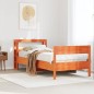 vidaXL Letto senza Materasso Marrone Cera 100x200 cm in Legno di Pino vidaXL Letto senza Materasso Marrone Cera 100x200 cm in Legno di Pino