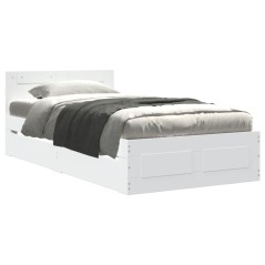 vidaXL Giroletto con Testiera Bianco 75x190 cm in Legno Multistrato