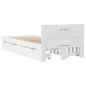 vidaXL Giroletto con Testiera Bianco 75x190 cm in Legno Multistrato vidaXL Giroletto con Testiera Bianco 75x190 cm in Legno Multistrato