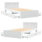 vidaXL Giroletto con Testiera Bianco 75x190 cm in Legno Multistrato vidaXL Giroletto con Testiera Bianco 75x190 cm in Legno Multistrato