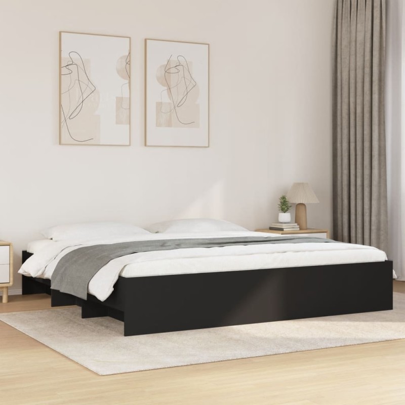 vidaXL Giroletto Nero 200x200 cm in Legno Multistrato vidaXL Giroletto Nero 200x200 cm in Legno Multistrato