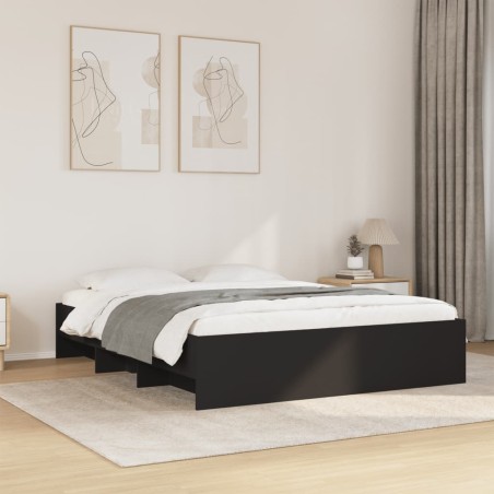 vidaXL Giroletto Nero 150x200 cm in Legno Multistrato