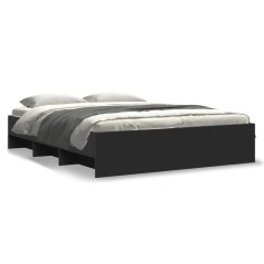 vidaXL Giroletto Nero 150x200 cm in Legno Multistrato