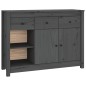 Credenza Grigia 100x35x74 cm in Legno Massello di Pino Credenza Grigia 100x35x74 cm in Legno Massello di Pino