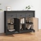 Credenza Grigia 100x35x74 cm in Legno Massello di Pino Credenza Grigia 100x35x74 cm in Legno Massello di Pino