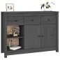 Credenza Grigia 100x35x74 cm in Legno Massello di Pino Credenza Grigia 100x35x74 cm in Legno Massello di Pino