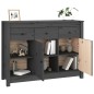 Credenza Grigia 100x35x74 cm in Legno Massello di Pino Credenza Grigia 100x35x74 cm in Legno Massello di Pino
