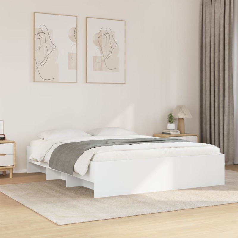 vidaXL Giroletto senza Materasso Bianco 160x200cm in Legno Multistrato vidaXL Giroletto senza Materasso Bianco 160x200cm in Legno Multistrato