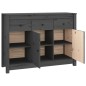 Credenza Grigia 100x35x74 cm in Legno Massello di Pino Credenza Grigia 100x35x74 cm in Legno Massello di Pino