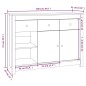 Credenza Grigia 100x35x74 cm in Legno Massello di Pino Credenza Grigia 100x35x74 cm in Legno Massello di Pino