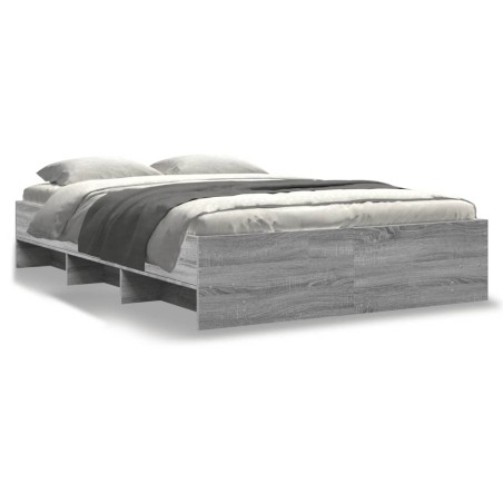 vidaXL Giroletto Grigio Sonoma 135x190 cm in Legno Multistrato