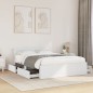 vidaXL Giroletto con Testiera Bianco 135x190 cm in Legno Multistrato vidaXL Giroletto con Testiera Bianco 135x190 cm in Legno Multistrato