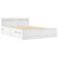vidaXL Giroletto con Testiera Bianco 135x190 cm in Legno Multistrato vidaXL Giroletto con Testiera Bianco 135x190 cm in Legno Multistrato